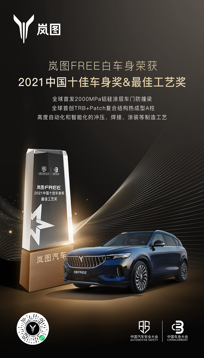 1、岚图FREE荣获2021中国汽车安全大会“中国十佳车身”和“最佳工艺奖”两项大奖.png