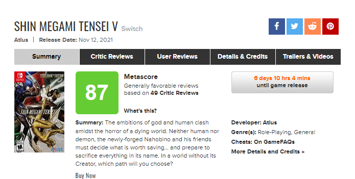 《【摩臣手机版登录】《真女神转生5》媒体评分解禁 IGN8分惹争议》