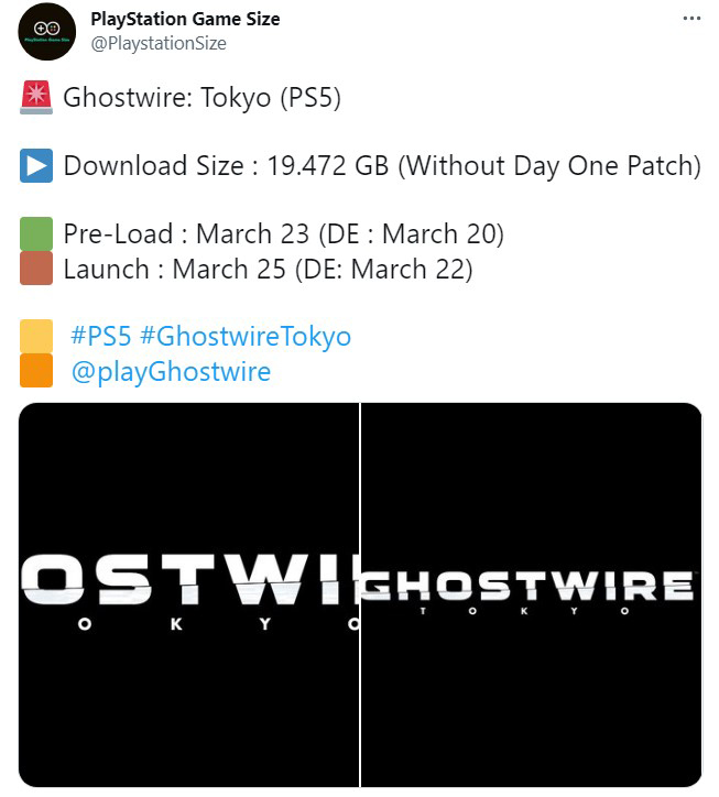 PS5版《幽灵线：东京》容量曝光 约为19GB