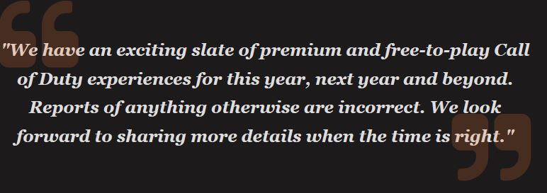 动视否认《使命召唤》2023年新作将延期发售说法