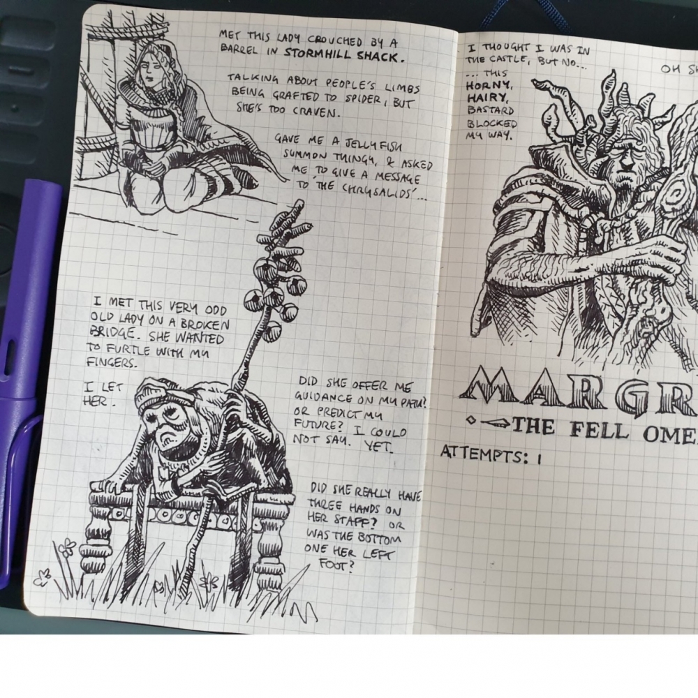 国外玩家分享自制的《艾尔登法环》专属手绘本