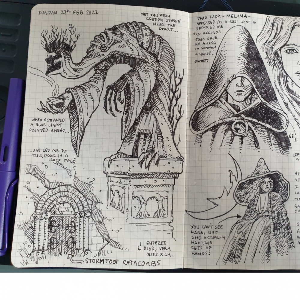 国外玩家分享自制的《艾尔登法环》专属手绘本