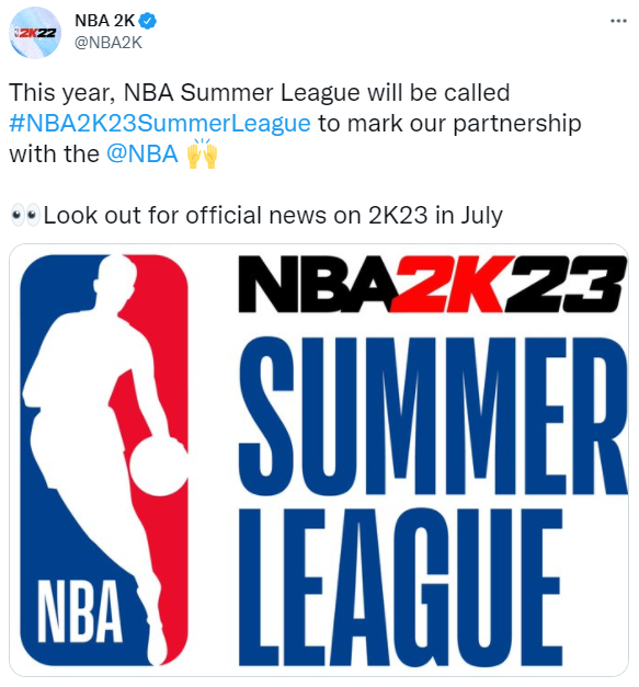 2K确认夏季联赛将使用新名称“NBA2K23夏季联赛”