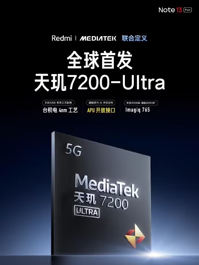 Redmi Note 13 Pro+手机发布，首销到手价1899元起