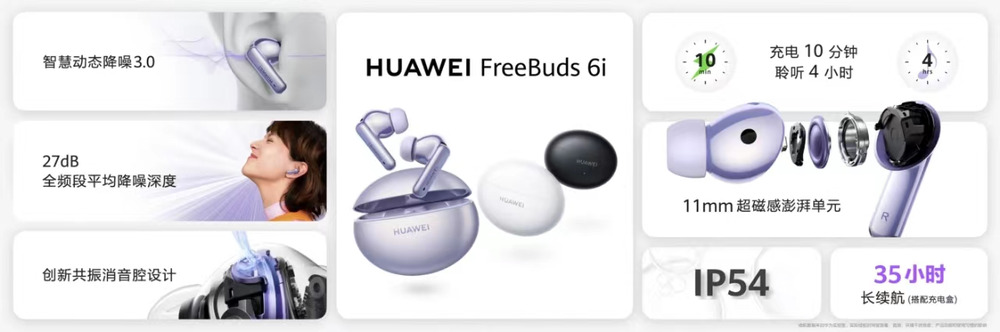 华为FreeBuds 6i蓝牙耳机正式发布