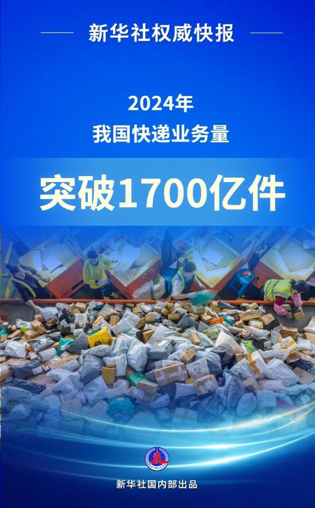 2024年我国快递业务量突破1700亿件