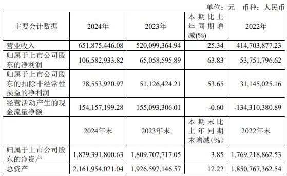 炬芯科技2024年净利润同比增长63.83%