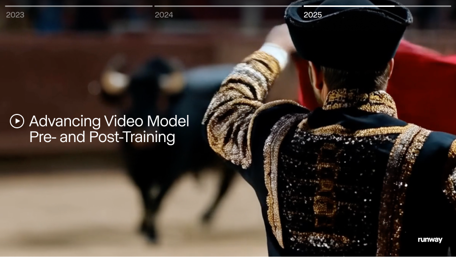 初创公司 Runway 推出 Gen-4.5 视频模型