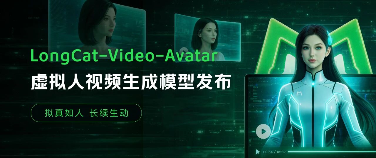 美团开源虚拟人视频生成模型 LongCat-Video-Avatar