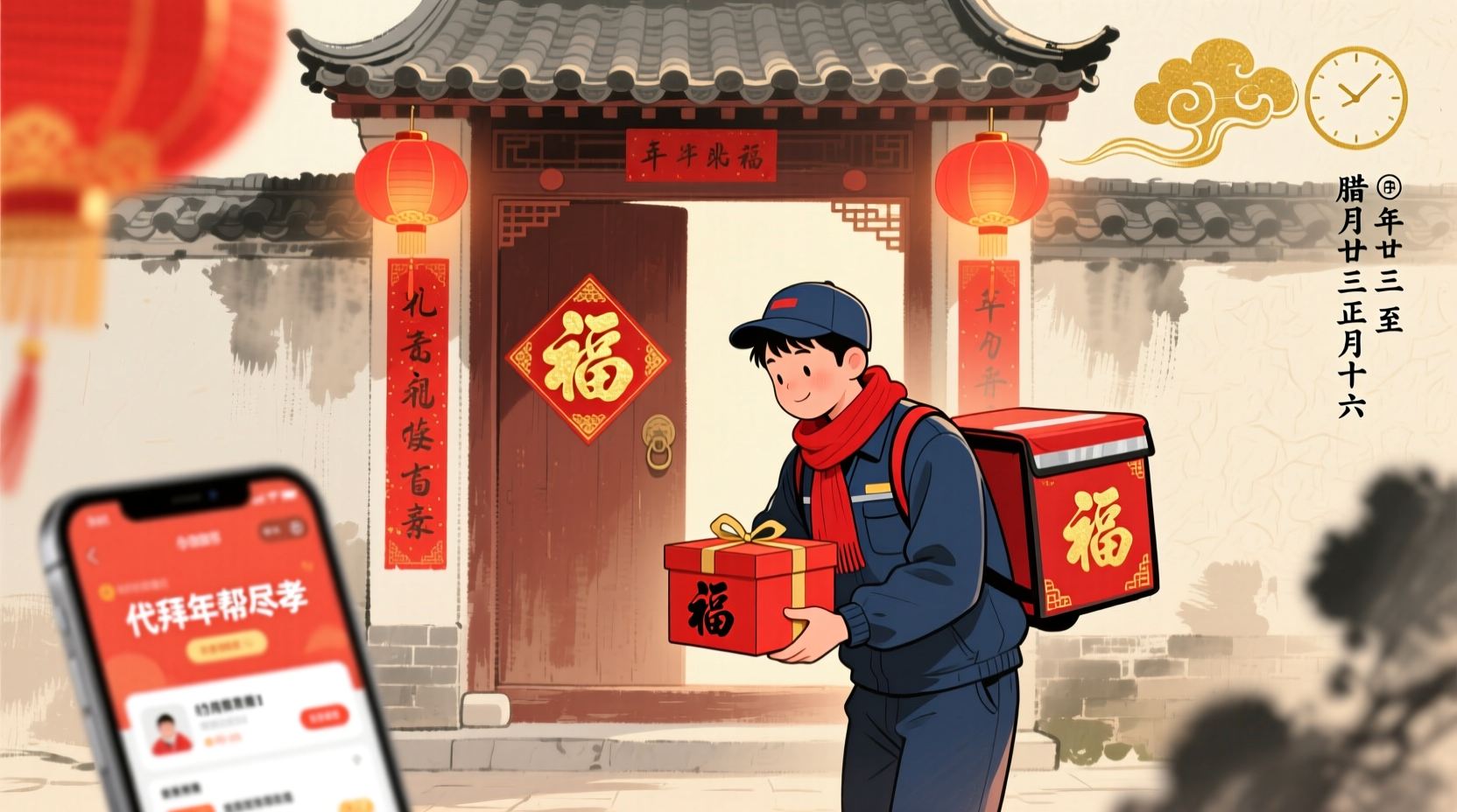 UU跑腿推出了“代拜年帮尽孝”服务，代磕头2小时收费999元