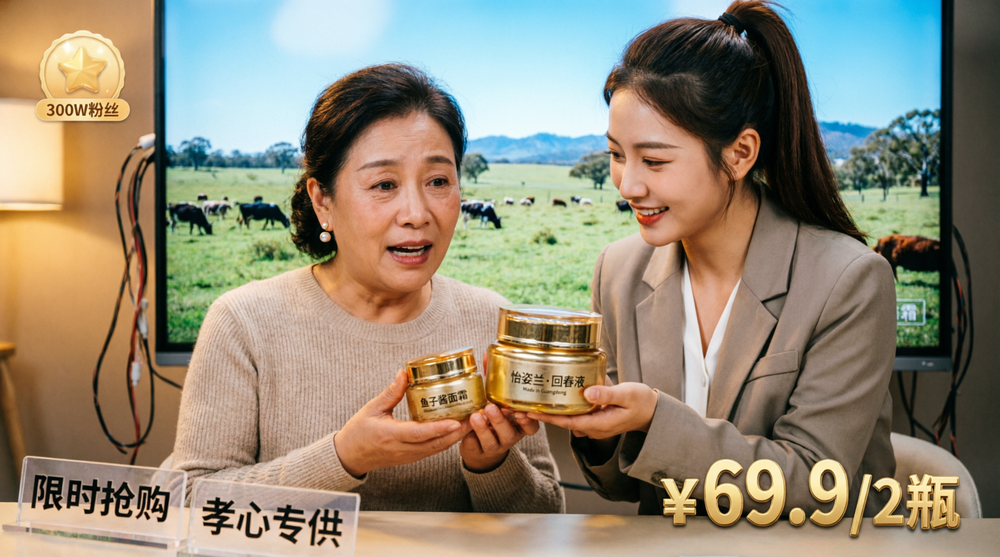 怡姿蘭標(biāo)價3999元護(hù)膚品電商直播間69.9元兩瓶，成本僅10多元