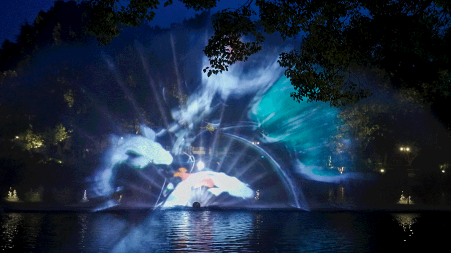 工程案例 | 水幕投影开出立体感荷花，乌镇《入梦灵水居》惊艳出圈-视听圈
