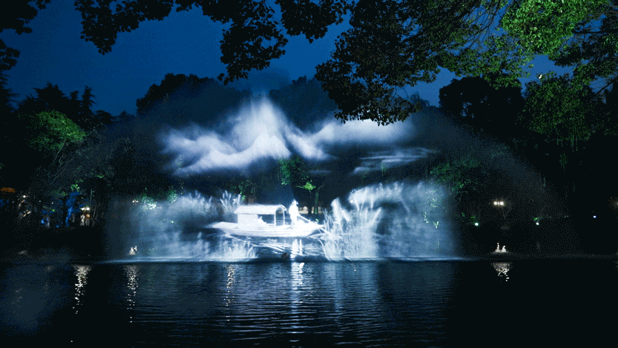工程案例 | 水幕投影开出立体感荷花，乌镇《入梦灵水居》惊艳出圈-视听圈