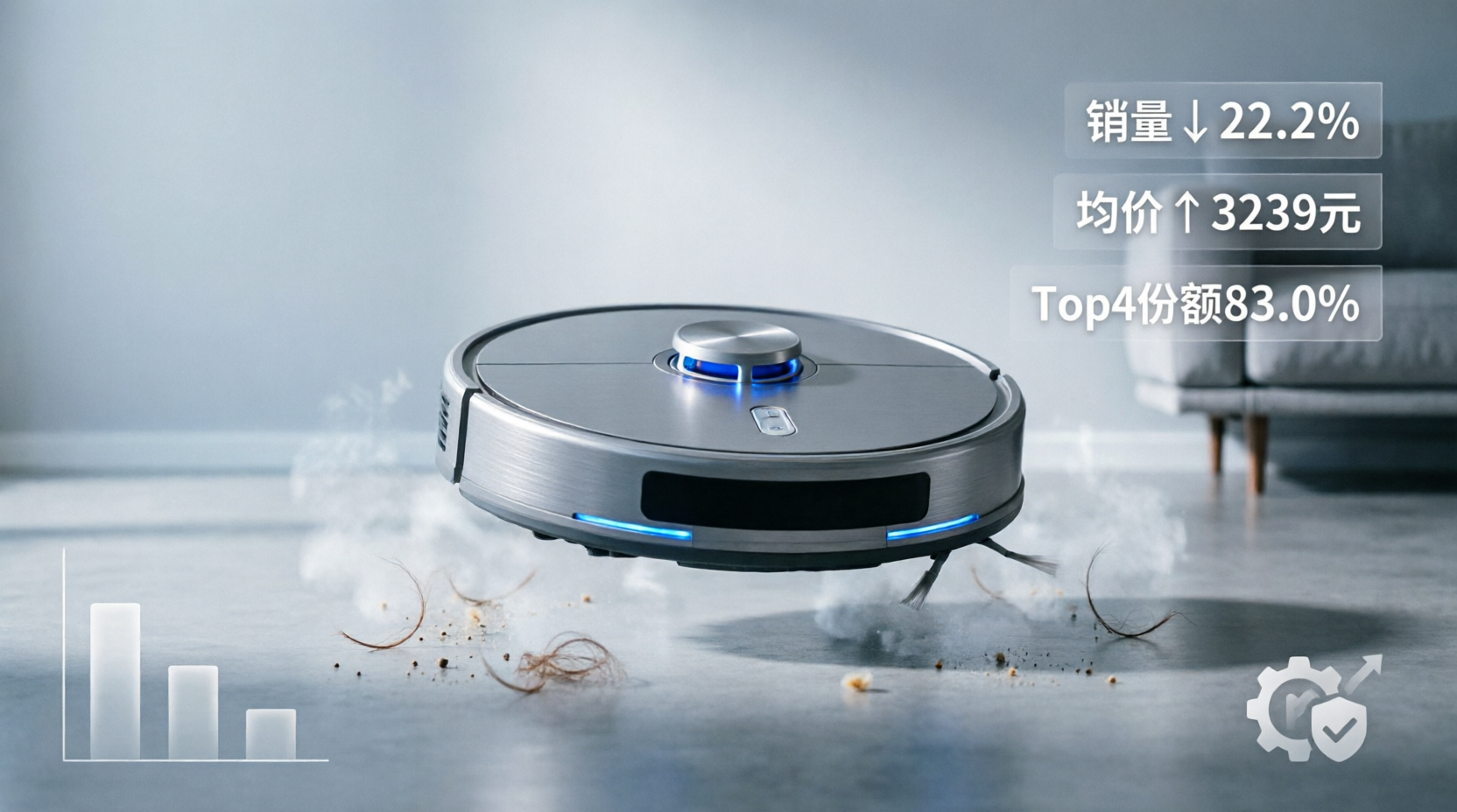 2026年前两月中国扫地机器人线上销量下滑22.2%，均价逆势上涨至3239元