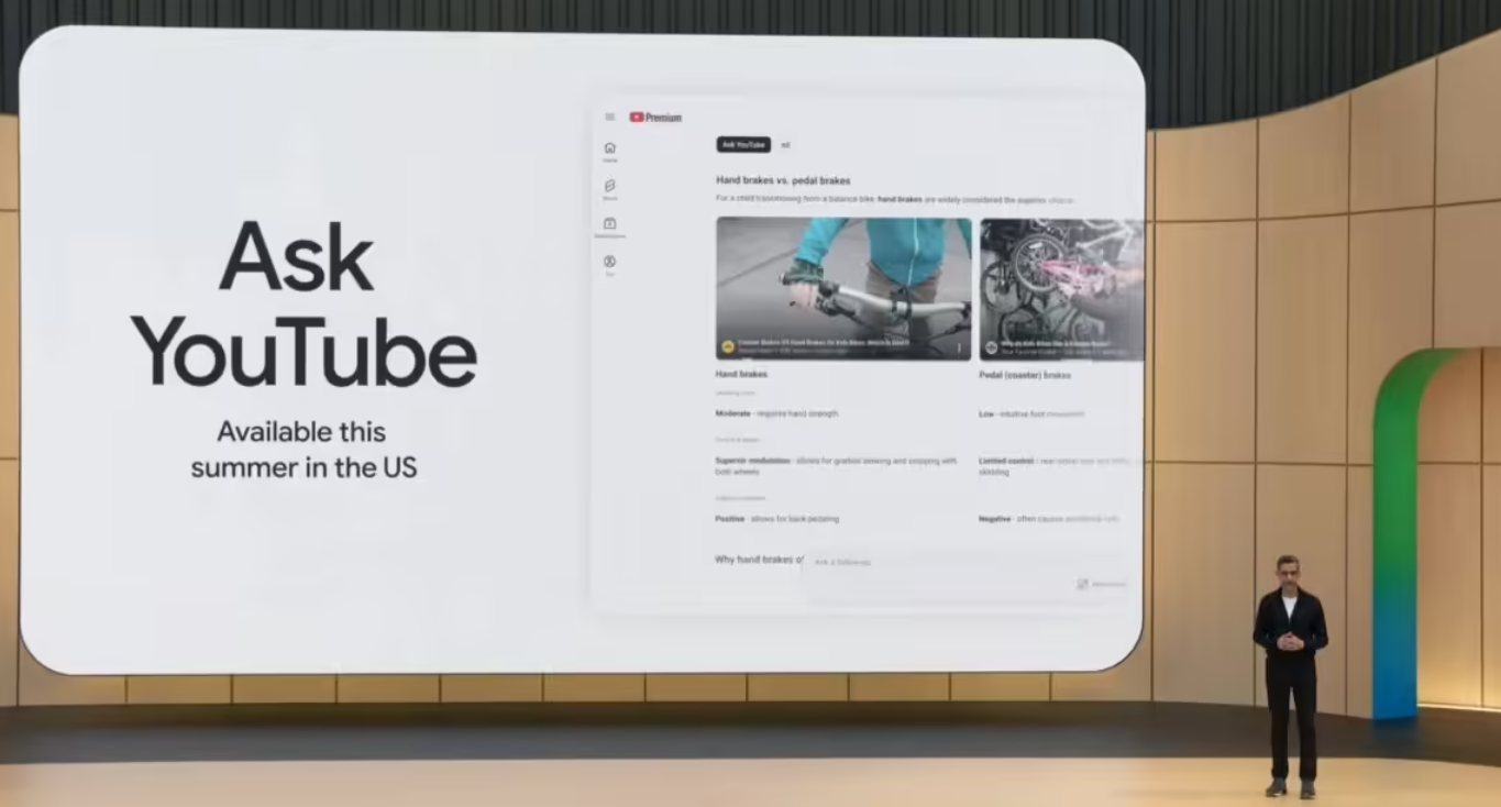 谷歌发布 Ask YouTube，搜索视频支持完整句子与连续追问